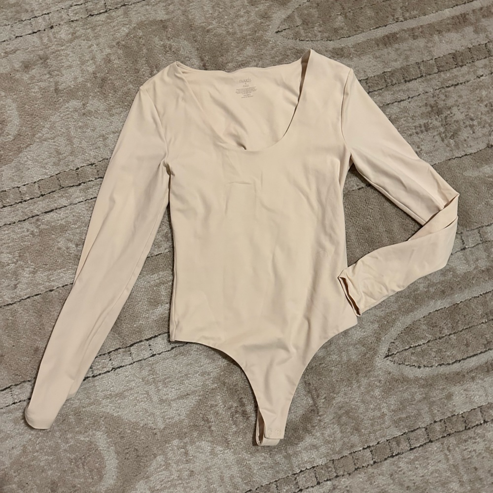 Nuuds Scoop Neck Bodysuit in Bone